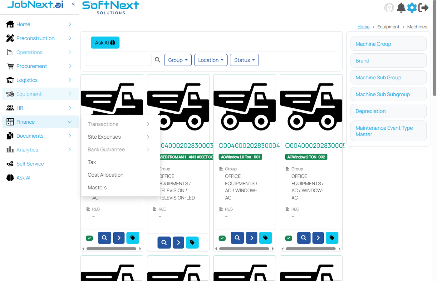 Equipment & Plant Management